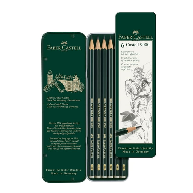 Lápices de acuarela de grafito solubles en agua Faber-Castell, 5 unidades