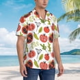 thumbnail image 5 of Xecao Tomatoes print Hawaiian shirt - a stylish short-sleeve button-down for men, perfect for casual beach and tropical outings., 5 of 9