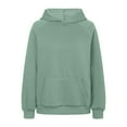 thumbnail image 5 of kpoplk Women's Letter Print Hooded Sweatshirt Drawstring Long Sleeve Drop Shoulder Hoodies(Green,S), 5 of 6