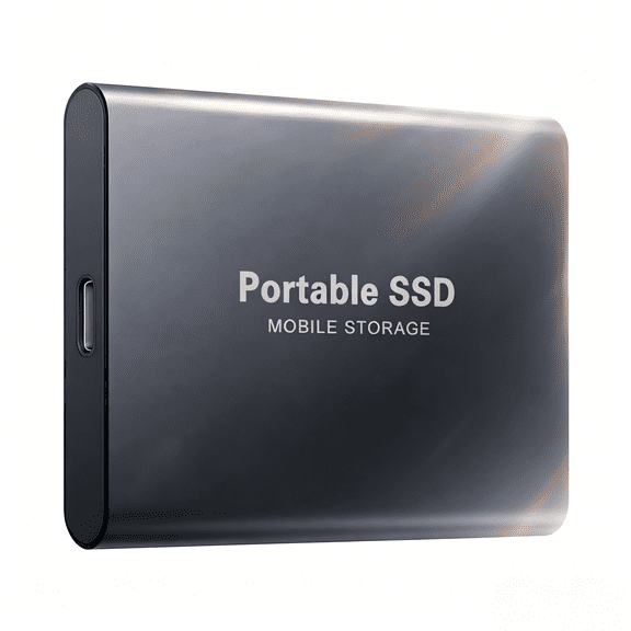 Portable External SSD, USB 3.1 Aluminum Alloy Mini Hard Drive for PC Laptop Mac, High Speed Storage Backup Black