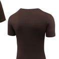 thumbnail image 4 of Womens Basic Active Short Sleeve T-Shirt Solid Color Round-neck Slim Fit Stretch Layer for Gym Yoga Running, 4 of 4