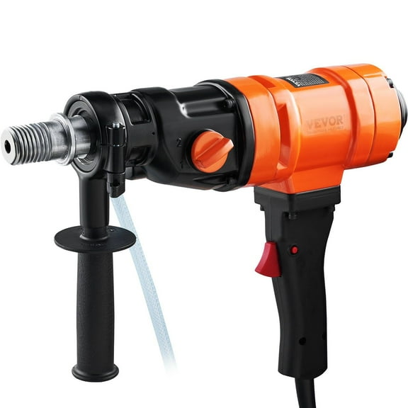 4in Diamond Core Drill Machine, 1500W Handheld Wet Core Drill Rig, 1100-2400RPM 2-Speed, for Concrete/Brick/Stone, 1-1/4" Thread, 2 Bubble Levels (3-4in Capacity)