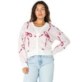 thumbnail image 4 of Celebrity Pink Women's and Women's Plus Cardigan Sweater, Sizes XS-4X, 4 of 5