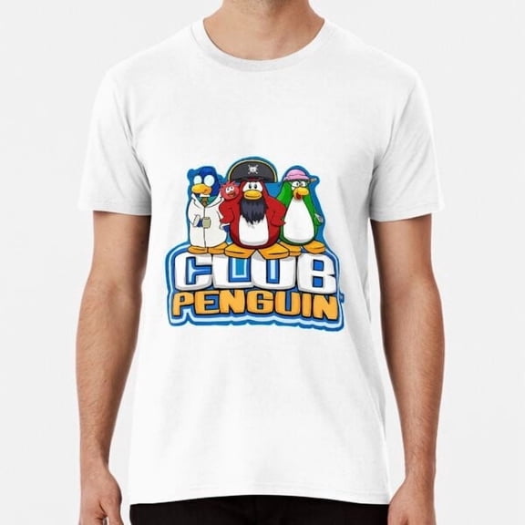 Club Penguin Logo with Characters T-Shirt S-3XL Best T-Shirt