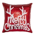 thumbnail image 2 of SINIMOKO Trendy And Cool Christmas Red Christmas Double-sided Sequins Snowflake Deer Head Pillow, 2 of 4