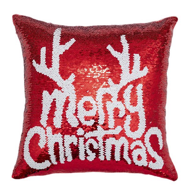 Cubiertas de Almohada de Navidad de Moda Y Fresca Navidad Roja Navidad de Dos Lados Brillante Copo de Nieve Reposacabezas de Ciervo Almohadas de Navidad Almohadas Decorativas
