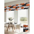 thumbnail image 6 of Orange Gray Black Valances for Windows, Modern Abstract Geometric Plaid Light Filtering Kitchen Curtains, Rod Pocket Window Valance Curtains for Living Room Bedroom, 54" W x 18" L, 2 Panels, 6 of 9