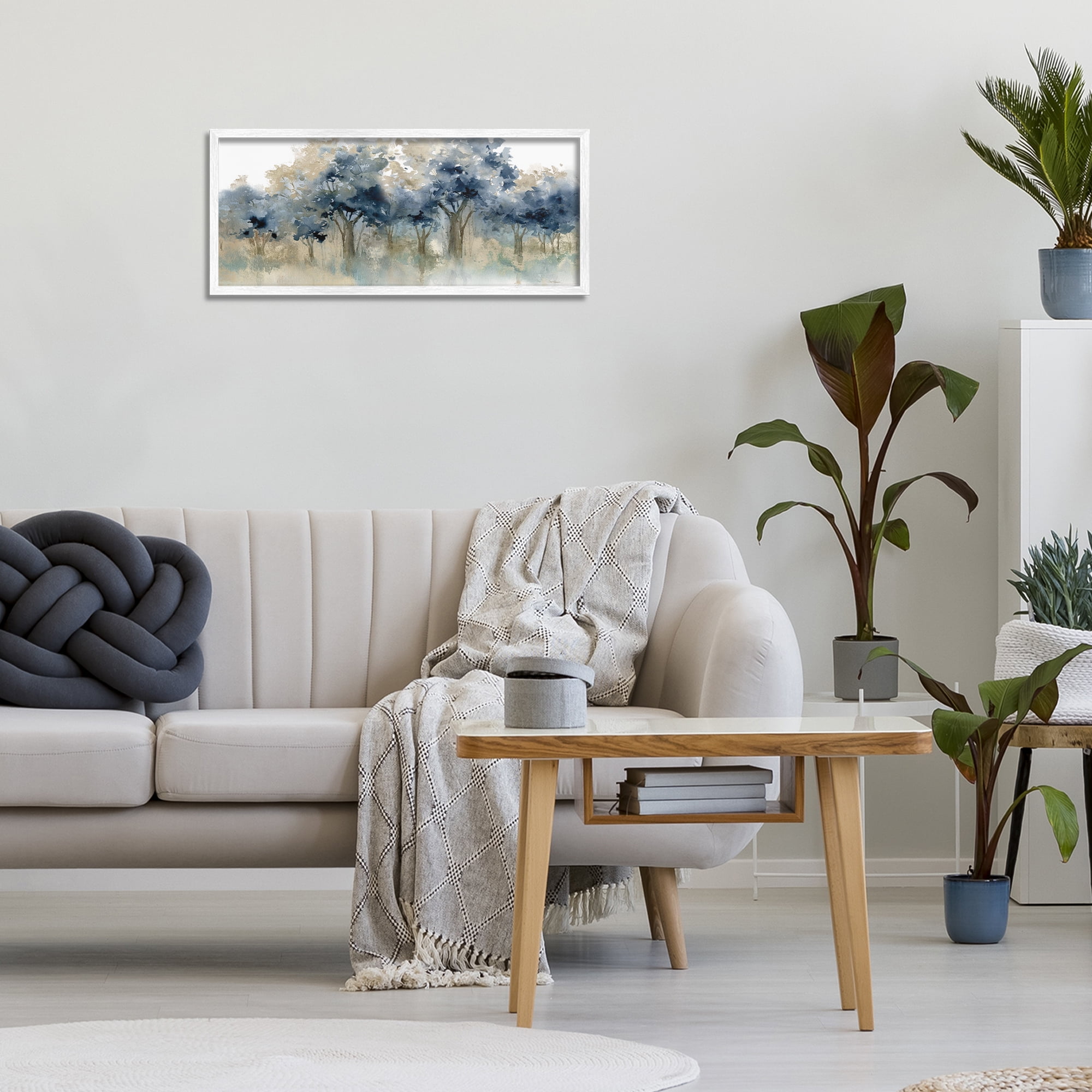 Stupell Industries Indigo Woodland Watercolor Study White Framed Giclee Art, design by Carol Robinson