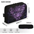 thumbnail image 3 of Wobogo Purple Leopard Large Capacity Durable Zippered Pencil Case Portable Stationery Storage Organizer Bag for Study Office Travel, 3 of 7