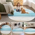 thumbnail image 5 of Blue Ocean Large Round Rug 8 FT, Non Slip Living Room Area Carpet, Coastal Sea Beach Shore Sky Waves Scenery Washable Soft Circle Rug Non-Shedding Floor Carpet for Bedroom Office Dining Room, 5 of 9