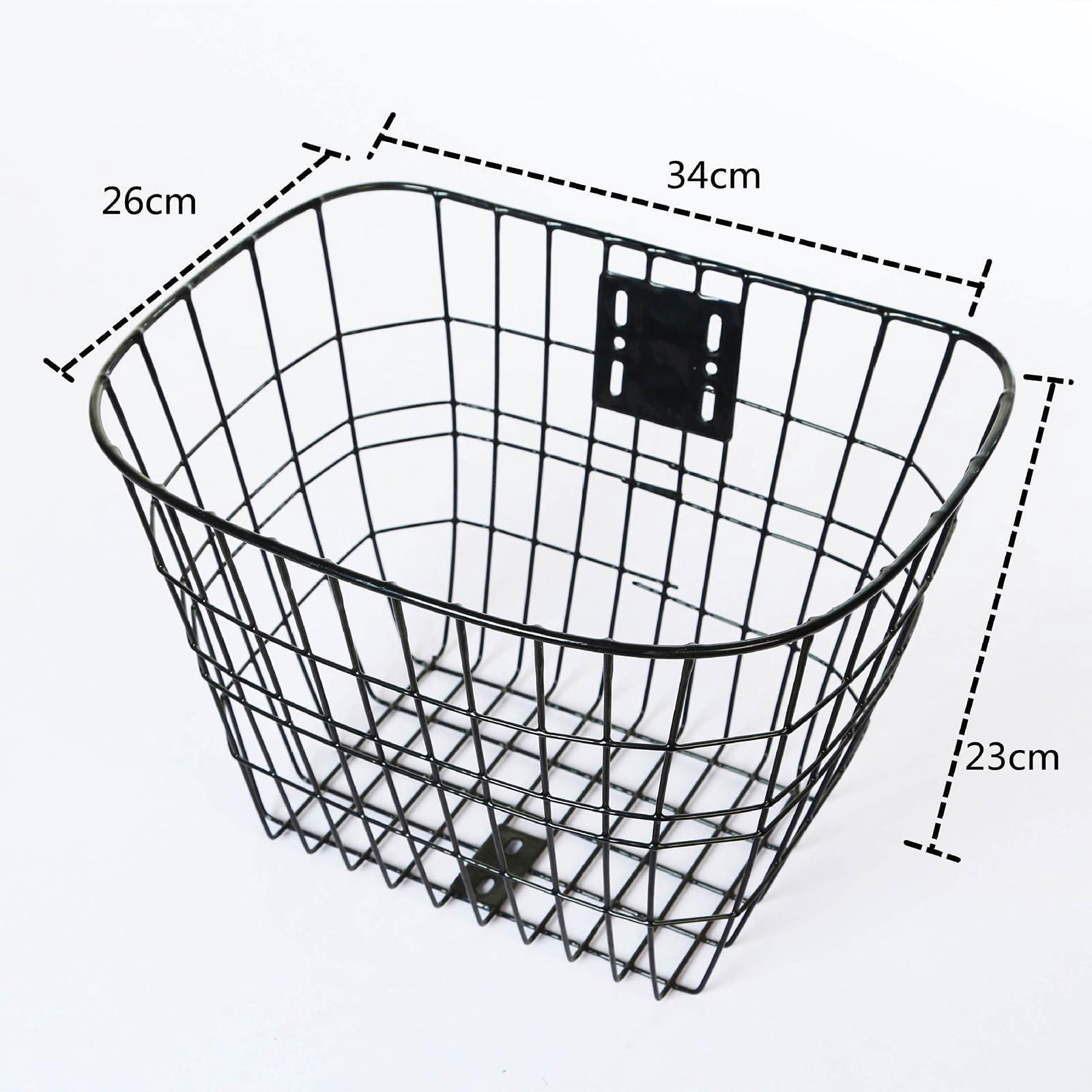 DimyFew Basket Bike Front Basket Metal Organizer Handlebar Bag Waterproof Cargo Rack for Black