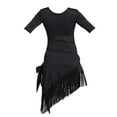 thumbnail image 3 of YM YOUMU Girls Latin Dance Dress Irregular Tassel Dancewear for Ballroom Salsa Practice, 3 of 3
