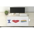 thumbnail image 2 of Pride Computer Mouse Pad, Display of I Love Pride Theme with Watercolor Heart Rainbow Flag Grunge, Rectangle Non-Slip Rubber Mousepad X-Large, 35" x 15" Gaming Size, Multicolor, by Ambesonne, 2 of 2