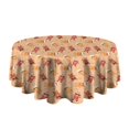 thumbnail image 5 of Orange Christmas Gingerbread Man Pattern Round Tablecloth 60"x60",Wrinkle Wipeable Table Cloth for Kitchen Dining Room Picnic Patio Party, 5 of 6