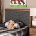 thumbnail image 4 of Baxton Studio Iden Dark Grey and Walnut Brown Finished Wood Twin Size Headboard, 4 of 7
