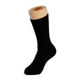 thumbnail image 4 of Solid Cotton Cushion Crew Socks for Women and Men Black 3 Pairs Size 9-11, 4 of 9