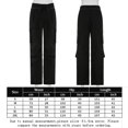 thumbnail image 2 of Pantalones Y2K Diseño de cintura con bridas Monos casuales negros Pantalones tejidos con costuras de bolsillo lateral hermoso Ygjytge para Mujer Negro T L, 2 of 9