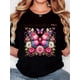 thumbnail image 1 of Women'S T-Shirt, "UV DTFF Powder Butterfly Flowers" Print, Retro Minimalist Fashion, Round Neck, Casual Comfort, Sports Short Sleeve T-Shirt, 1 of 7