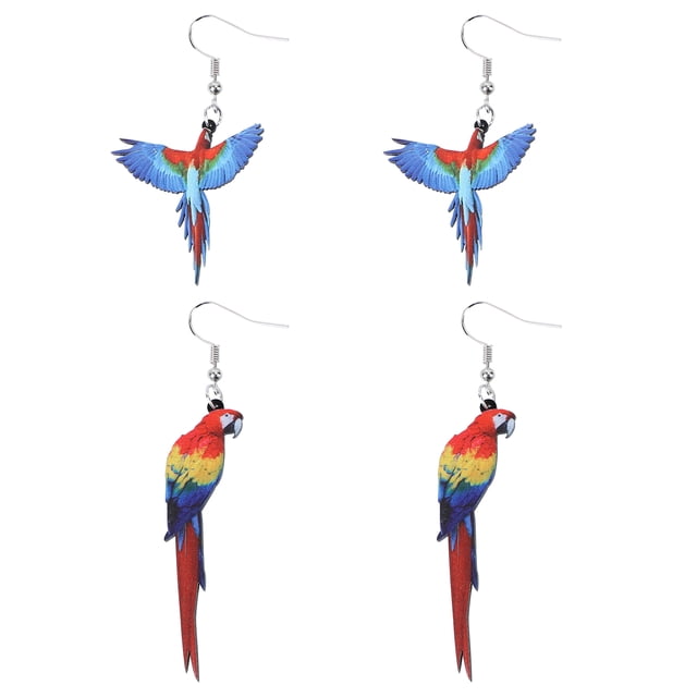 CIMAXIC 2 Paires Boucles d'Oreilles Mode Bague d'Oreille Fille Motif Oiseau Gouttes d'Oreille Accessoire d'Oreille,3.54"X0.59"X0.08 Pouces