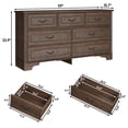 thumbnail image 5 of ChVans Farmhouse 7 Drawers Dresser for Bedroom, 59'' Wide Wood Rustic Chest of Drawers with Natural Texture, Vintage Design, Large Storage Dressers Organizer for Living Room, Hallway, 5 of 7