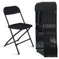 thumbnail image 2 of Tcbosik 10 Pack Foldable Plastic Chairs, 350 lbs Capacity Seat for Indoor & Outdoor, Wedding Party Picnic Kitchen Dining, Black, 2 of 11