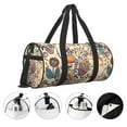 thumbnail image 5 of Xecao Floral With Birds And Fantasy Flowers print Round Travel Duffel Bag is a foldable gym bag with an inner pocket, perfect for travel sports, 5 of 8