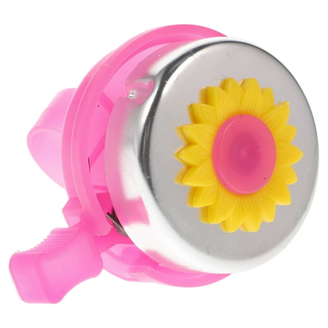 Timbre de bicicleta de girasol, timbres de bicicleta para niños, timbre de ciclismo, alarma de bocina, niños, niñas (rosa)