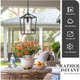 thumbnail image 4 of Emliviar Modern Outdoor Pendant Light, 12.5" Outdoor Hanging Lantern in Black Finish with Clear Glass, 20065H BK, 4 of 7