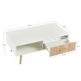 thumbnail image 2 of Hassch 40.9" Coffee Table with One Drawer, Modern Rectangular Center Table for Living Room, White+Natural, 2 of 7
