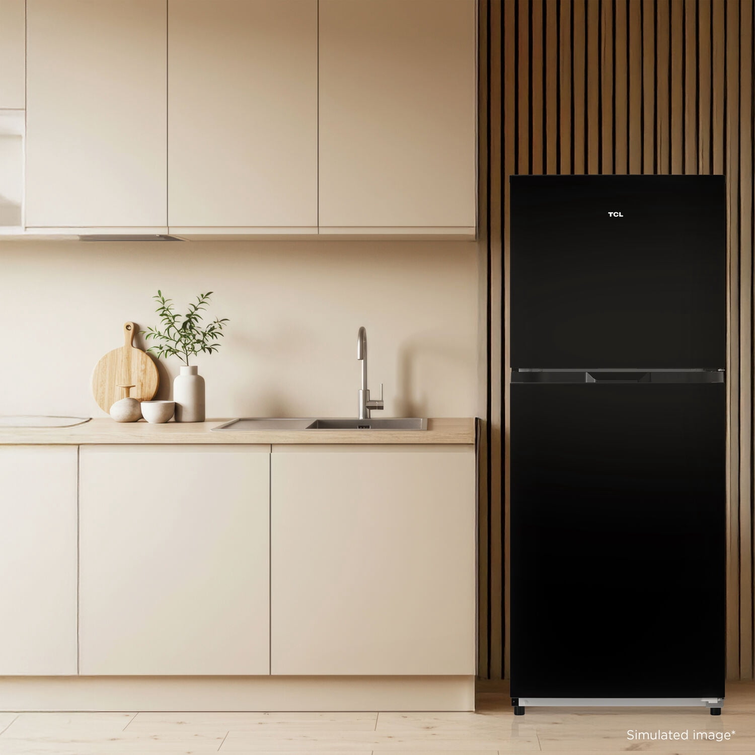 TCL Black Two-Door Counter-Depth Refrigerator with Freezer for Home, Kitchen & Garage, 11.6 Cu. Ft.