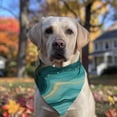 thumbnail image 2 of Dog Bandana 1 Pack,Teal Gold Marble Pattern Bandanas for Dogs,Cat Bandana,Small/ Large Dog Bandana 2 Size,Dog Bandanas, 2 of 6