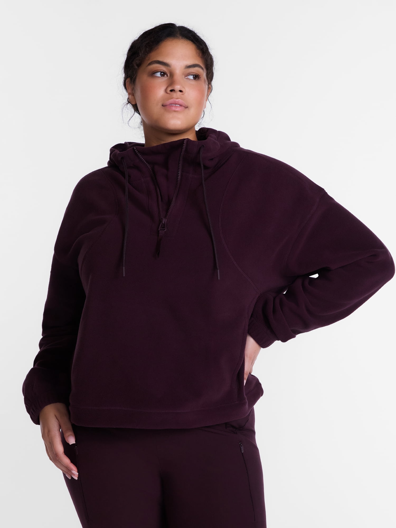 Avia Women's Quarter Zip Fleece Hoodie, Sizes XS-XXXL