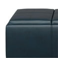 thumbnail image 3 of Avalon 42" Wd. Contemporary Storage Ottoman in Distressed Dark Blue Faux Leather, 3 of 7