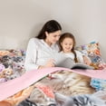thumbnail image 4 of Castle Fairy Kawaii Cats Twin Bedding Sets,Chic Floral Flowers Bedding Comforter Set, 4 of 8