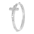 thumbnail image 3 of Precious Stars 14K White Gold Religious Crucifix Studded Wedding Band, 3 of 6