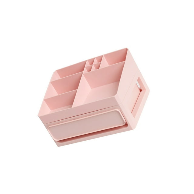 Minnieouse Estuche desmontable Caja de almacenamiento de maquillaje Rejilla Exhibición de joyas Cosméticos Cajón Misceláneas Lápices labiales Titular Bolsas de maquillaje Rosa Minnieouse CE015457-02