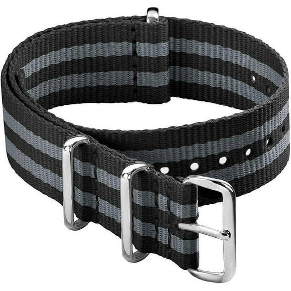 MUJIXI Watch Straps - Classic NATO Style Nylon Watch Strap - Choice of Color and Size (20mm,L245-260MM)