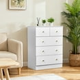 thumbnail image 6 of KAAYEE 5 Drawer Dresser for Bedroom, 3+2 drawers totaling 5 drawers cabinet Matt gold handles surface particle board with triamine coating 66*40*91cm, 6 of 7