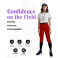thumbnail image 2 of Exxact Sports Women’s Softball Pants with Zipper Fly, Elastic Bottom and Mesh Panels, Fastpitch Softball Pants for Women (Red, Adult X-Large), 2 of 7