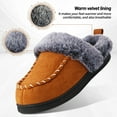 thumbnail image 6 of CHICVOMEY Unisex Fuzzy Memory Foam Slippers Moccasin Style Women Slip-On Winter House Shoes Indoor & Outdoor Comfy Slippers, 6 of 7