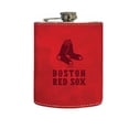 thumbnail image 2 of The Memory Company Boston Red Sox Three-Pack 8oz. Leather Flask & 2oz. Shot Glass Set, 2 of 3