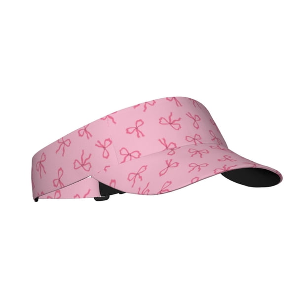 Fotbe Pink Bows Visera Deportiva con Diseño, Gorra Abierta Ajustable de Algodón para Mujer y Hombre