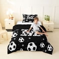 thumbnail image 4 of Erosebridal Kids Football Print Letter M Twin Comforter Sets,Soccer Ball Games Bedding Set For Ball Boys,Reversible Black 2 Pieces, 4 of 7