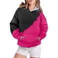 thumbnail image 1 of Cathalem Chandails à Capuchon d'Hiver pour Femmes Col Rond Manches Longues Pull-Over, Rose Vif TG, 1 of 4