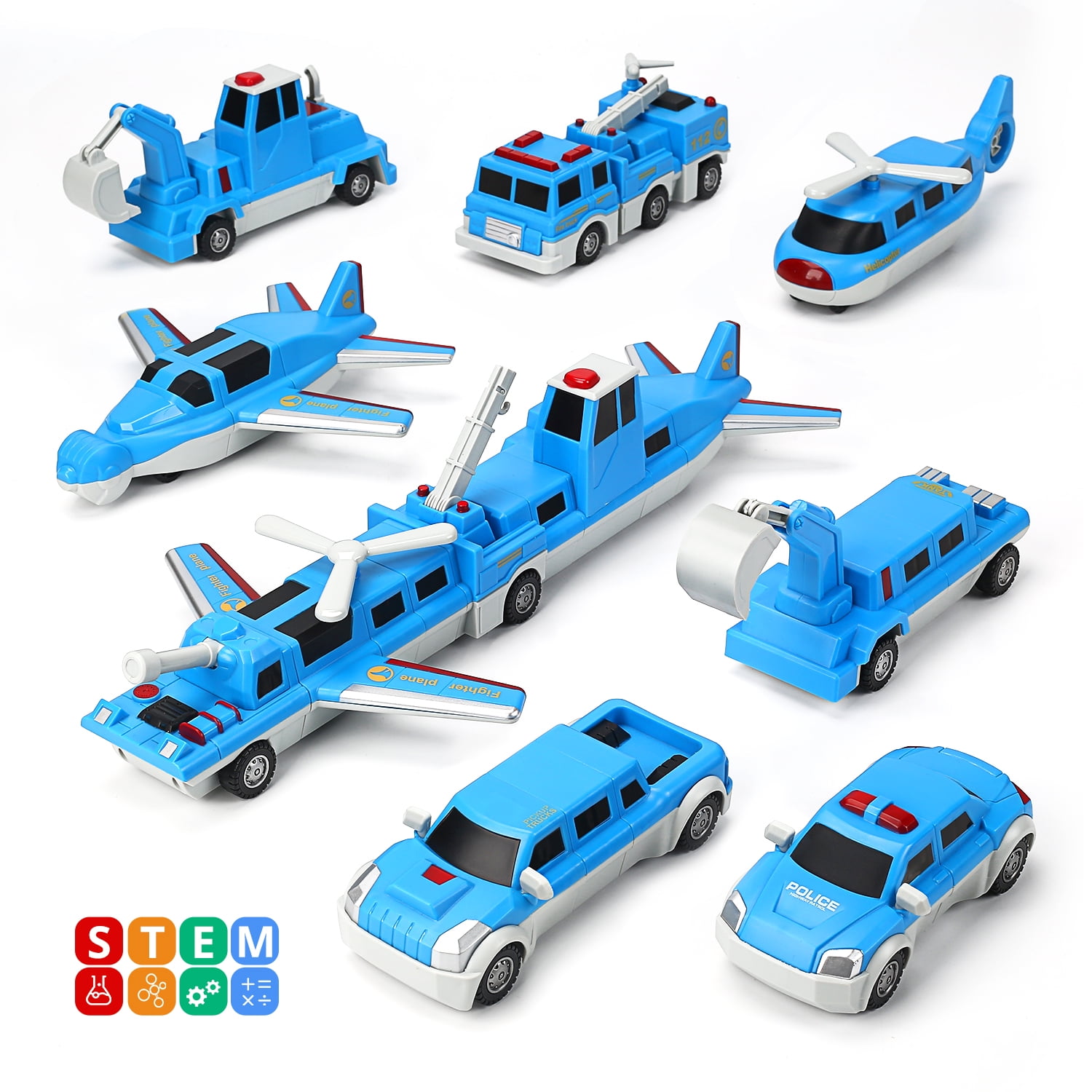 TakeAPart Play Vehicles Set, Mix and Match Play Cars Airplane Boat