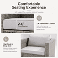 thumbnail image 6 of Patio Furniture Set on Sale, 4-Piece Outdoor Conversation Set with Thickened Cushions, Heavy-duty Iron Frame Sectional Sofa Set with Steel Coffee Table for Patio, Lawn, Garden, Balcony & Poolside, 6 of 9