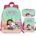 thumbnail image 4 of Gabby's Dollhouse Backpacks Students 3 Pices Set Pink School Bags Girls Cartoon Bookbag Gabbys Dollhouse Shoulder Bag Pencil Box, 4 of 4