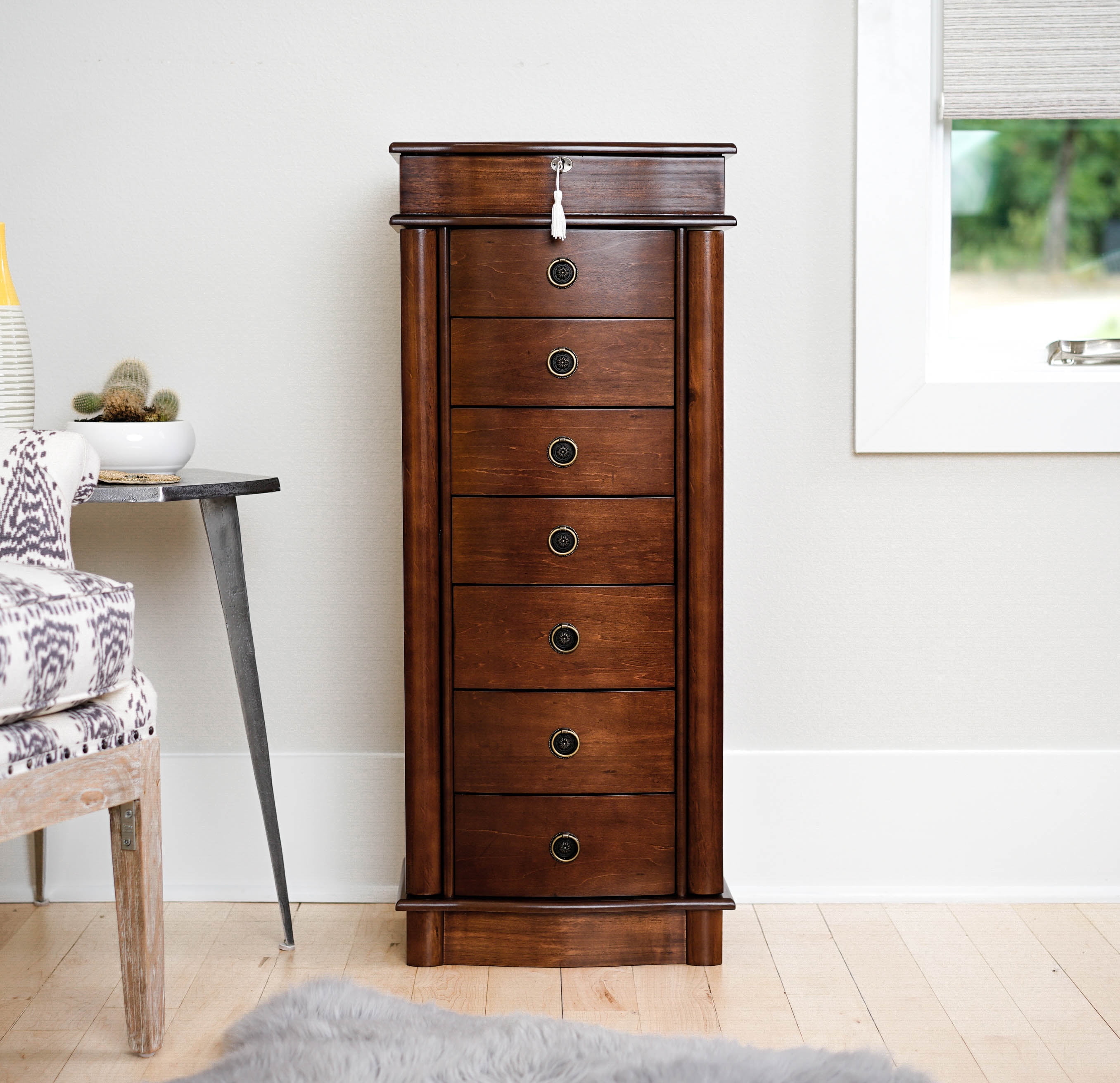 Hives Honey Nora Standing Jewelry Armoire Walnut