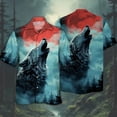 thumbnail image 3 of Camisa vintage para hombre con estampado de lobo en 3D, camisetas de manga corta, novedad de 2024, ropa de hombre de gran tamaño, camisas hawaianas casuales de playa para hombre, blusa, 3 of 5