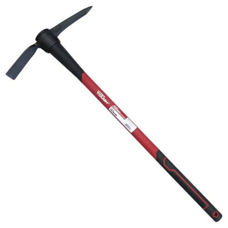 Hyper Tough 2.5 lb Garden Pick Mattock with Fiberglass Handle and High Quality Steel Dual-Sided Head
